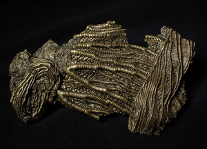 Large and rare highly detailed 3D pyrite crinoid fossil head (130 mm)